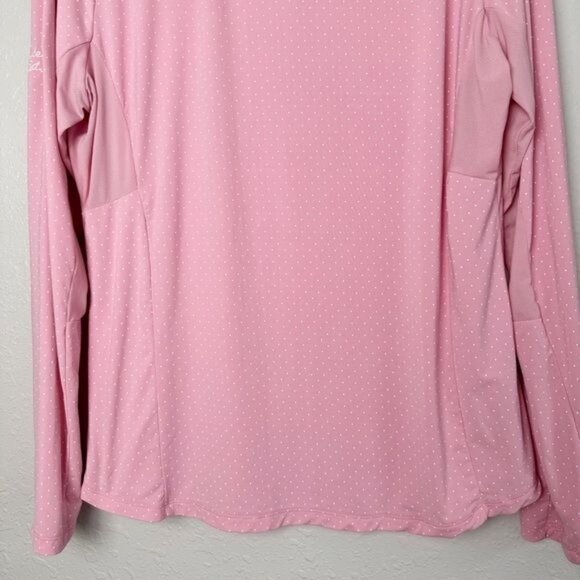 Footjoy FJ pink white polka dot long sleeve golf mesh L - Picture 8 of 11